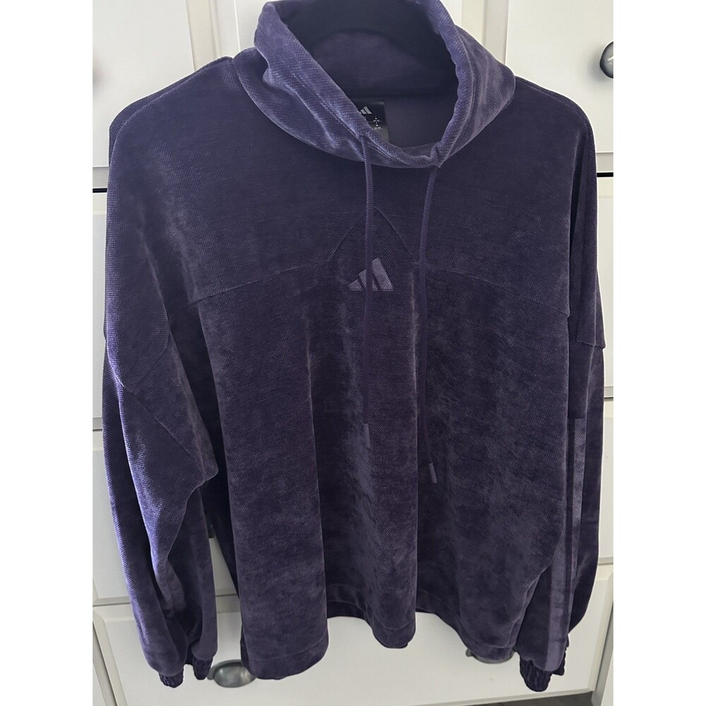 Adidas Womens Tiro Velour High Neck Sweatshirt Medium Aurora Plum JM1809